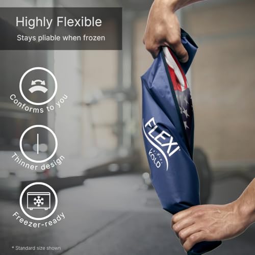 FlexiKold American Flag Gel Ice Pack (Standard Large: 10.5" x 14.5") Ice Packs for Injuries Reusable, Back, Shoulder and Knee Pain Relief, After Surgery - 6300-COLDUSA by NatraCure - size: Large (Pack of 1.0)