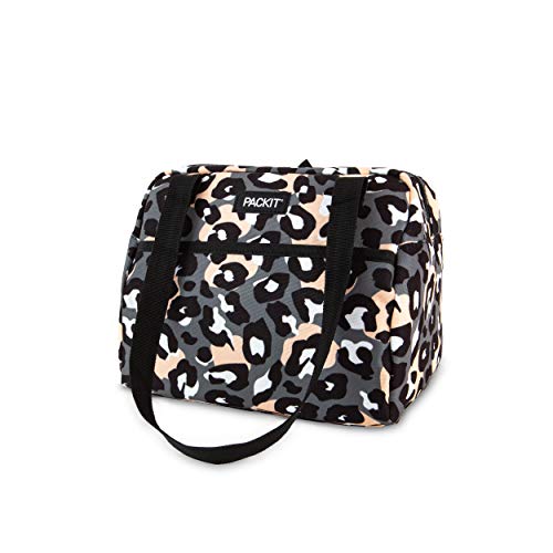 PackIt Freezable Hampton Lunch Bag, Wild Leopard Gray - color: Wild Leopard Gray