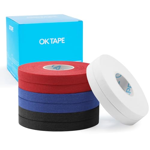 OK TAPE 8 Rolls Athletic Tape, 0.3 Inch Finger Tape, Jiu Jitsu Sports Tape - color: 0.3-black, White, Blue, Red, size: 15 yards