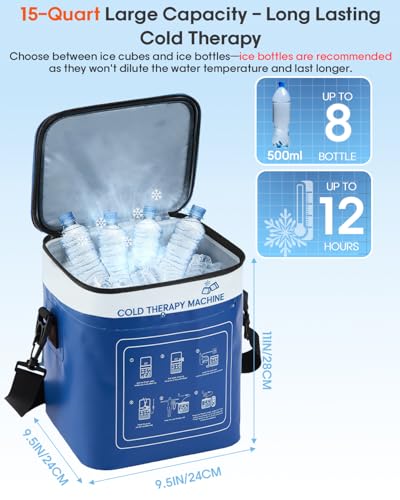 Cold Therapy Machine for Ankle, Ice Therapy Machine with Timer (15/30/45min & Always On), Temperature Display & 3 Flow Modes, Adjustable Cryo Cuff for Post-Surgery Recovery, Pain & Swelling Relief