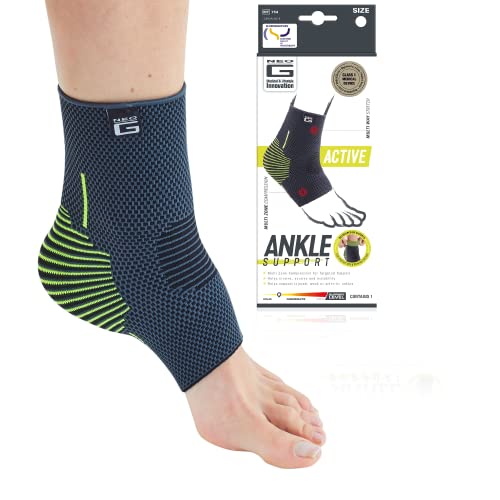 Neo-G Ankle Compression Sleeve Sports – Active – Ankle Compression Sleeve for Running - Lightweight, Elastic, Helps with Strains, Weak Ankles, Injury Recovery, Ankle Swelling Relief - S - size: Small: 17 - 20 cm / 6.7 - 7.9 in