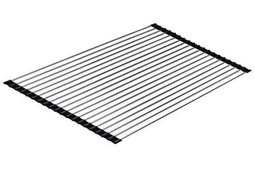 Ahyuan Roll up Dish Drying Rack Over The Sink Kitchen Roll up Sink Drying Rack Portable Dish Drainer Foldable Dish Drying Rack (Black, 20.5''X14'') - color: Black, size: Rectangle 20.5 inches x 14 inches