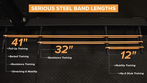 Serious Steel Fitness 32" Resistance Training Bands (Portable Exercise Band System Training Bands- Great for Individuals Under 5'10") - color: #0 Orange (2-15 lbs.)