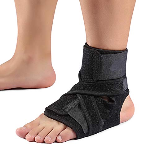 Ankle Brace, Breathable Adjustable Compression Foot Drop Ankle Brace Support Stabilizer for Left and Right Foot