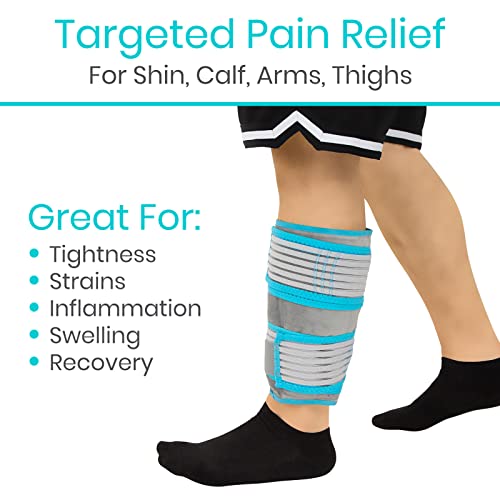 Vive Calf & Shin Ice Pack Wrap (Single) - Extra Strength Hot & Cold Therapy - size: Single