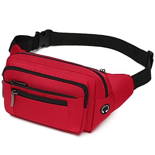Packism Fanny Packs for Women Men - Crossbody Waist Bag for Travel - color: A04 Red