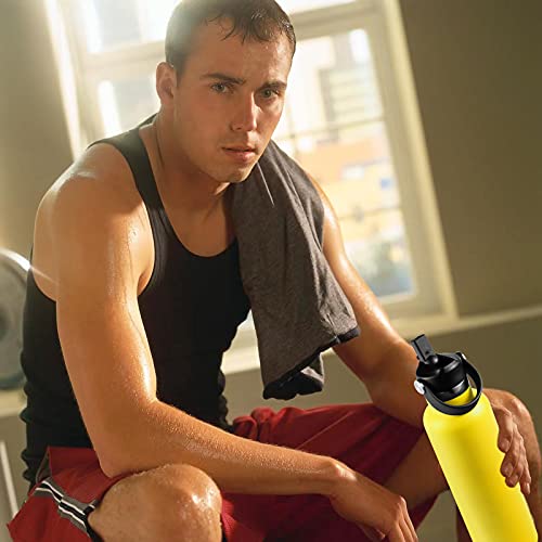 RRegeny Straw Lid fits Hydro Flask Standard Mouth, 21 24 oz, Sports Flex Cap Water Bottle Accessories Replacement Top - color: Black+1pack