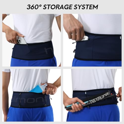 Haimont No-Bounce Running Hydration Belt for Trail & Daily Runs, Blue, S - color: Dark Blue, size: Small