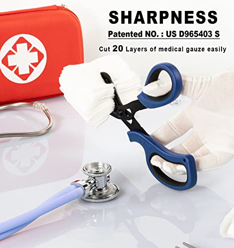MEUUT Medical Scissors 2-Pack Trauma Shears for Nurses All Purpose Scissors - color: Navy/Black+navy/Black