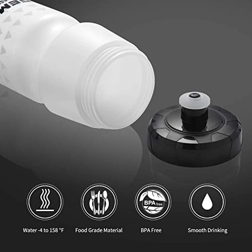 GEMFUL Water Bottle Biking BPA Free 24 Ounce 2 Pack - color: Black+White