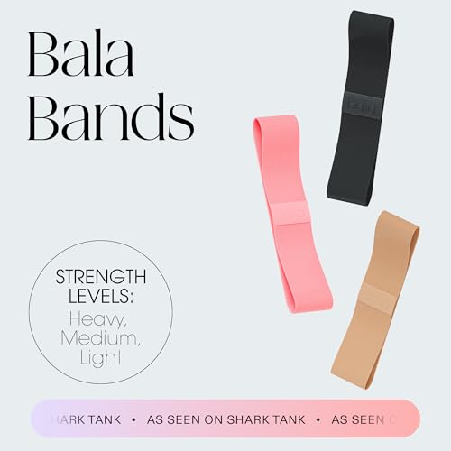 Bala Bands Resistance Bands, Non-Slip Fabric Exercise Bands - color: BLUSH, CHARCOAL, SAND