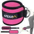 APEXUP Ankle Strap for Cable Machine, Ankle Resistance Bands, Cable Kick Back Ankle Straps for Gym, Glute Workouts, Leg Extensions, Adjustable Straps with Neoprene Padding - color: Rose Red, style: Pair