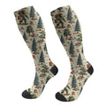 FREEHOTU Compression Knee High Socks for Women/Men Circulation 15-20 Mmhg - color: Mushroom Sasquatch