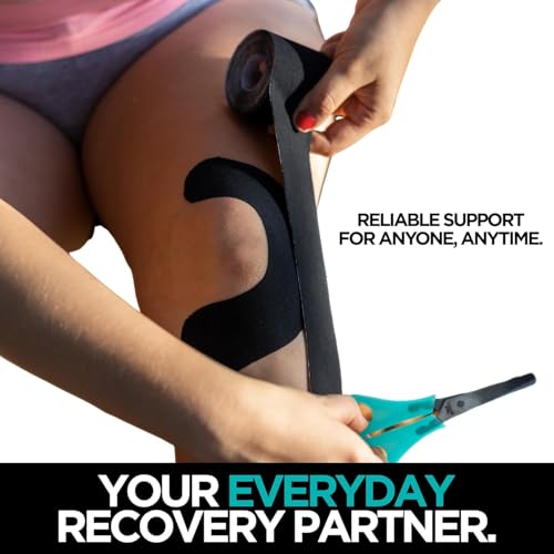 Athletic Kinesiology Tape Roll for Nikken KenkoTherm DUK 19126, Black