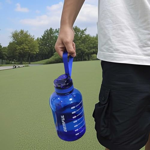 GEMFUL 2L Water Bottle with Handle 64oz Large Jug Leak-Proof (Royal Blue) - color: Royal Blue, size: 67.6 Ounces