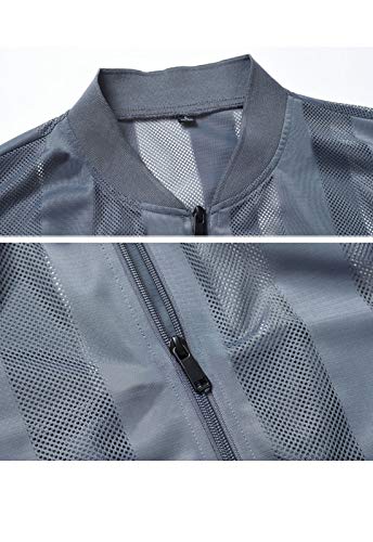 Flygo Men's Summer Casual Lightweight Breathable Mesh Cycling Travel Zip Vest - color: Black, size: X-Large