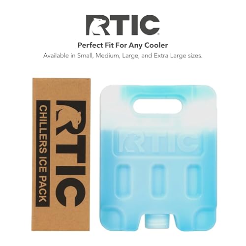 RTIC Refreezable Reusable Cooler Ice Packs Cold Ice Chest Pack Long-Lasting Break-Resistant for Food, Drink, Travel and Storage, 2 Pack - size: Small