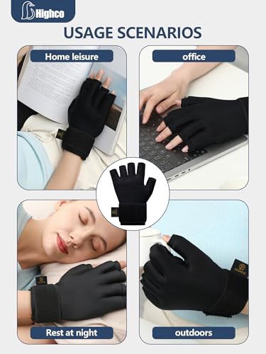 highco 2 Pack Ice Gloves for Arthritis Hands Pain Relief, Adjustable Hand Ice Pack for Hot & Cold Therapy, Reusable Gel Compression Finger Wrist Ice Pack for Tendinitis, Carpal Tunnel,Swelling - size: M( 2PCS)