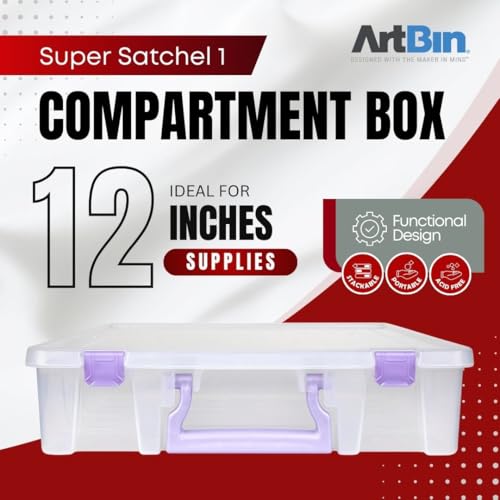 ArtBin Essentials 12 x 12 One-Compartment Craft Box, Clear - color: Purple