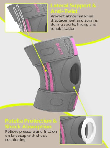 AOFIT Adjustable Knee Brace Metal Springs & Anti-Slip for Sports Gray S - color: Gray-S