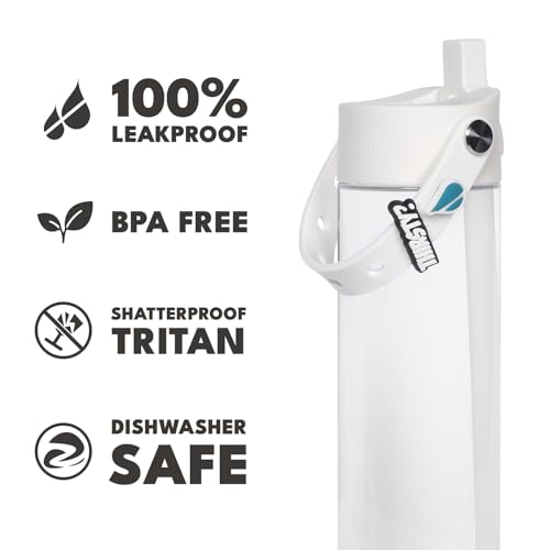 Elemental Splash 26oz BPA-Free Reusable Water Bottle w/Straw & Charm Strap - color: Clear Charm, size: 26 Ounces