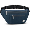 Entchin Water-Resistant Fanny Pack, 4-Zipper Belt Bag - color: Blue