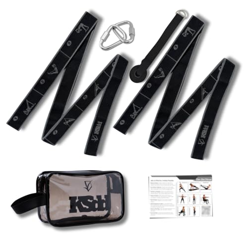11-Loop Fabric Stretching Resistance Band - color: Black Kit (2 Bands) 15-45 Lbs