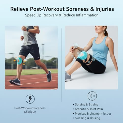 Reusable Knee Cold Pack - Gel Ice Wrap for Pain Relief & Swelling Reduction, Flexible Cold Therapy for Knee Surgery Recovery, Arthritis, Joint Pain, Injuries, Bruises (4 Packs) - size: knee-sized (Pack of 2)