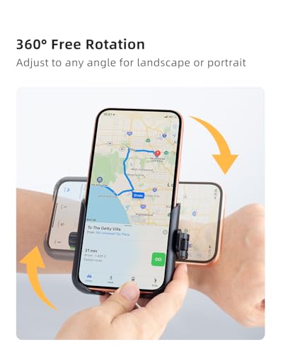 2-in-1 Wrist Strap Phone Holder for Running, Cycling, Hiking & Workouts. Secure Mount & 360° Rotatable Armband Cell phone Case Clamp, Compatible with iPhone, Samsung Galaxy and Other Smartphones
