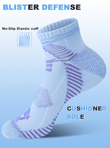Trusiel Ankle Compression Socks for Women Running Moisture Wicking 5 Pairs - color: Light Pink, size: 9.5-12