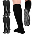 3 Pair Non Slip Compression Socks Women Men - color: Black, style: Minimalist
