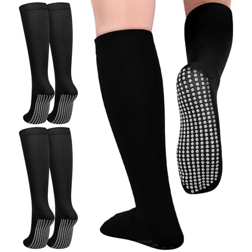 3 Pair Non Slip Compression Socks Women Men - color: Black, style: Minimalist