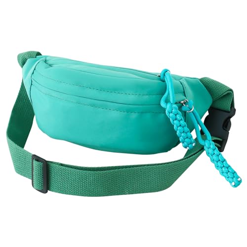 Fanny Pack for Kids, Adjustable Crossbody Waist Bag for Boys Girls, Green - color: Green