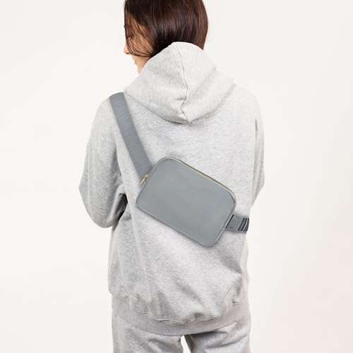 Waist Belt Bag Fashion Fanny Women and Men Gift Waist Pack With Adjustable Strap For Travel Running Hiking Walking Light Grey - color: Light Grey Fanny Pack