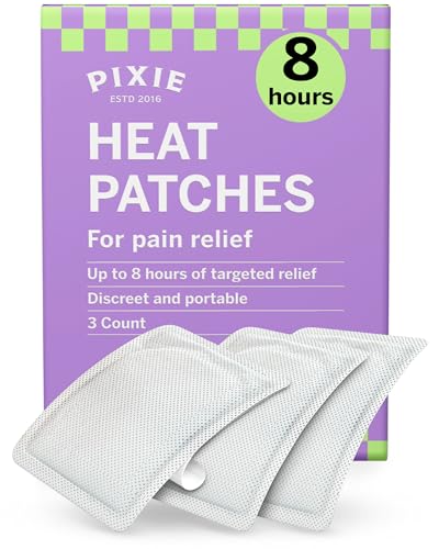 Pixie Period Cramps Menstrual Pain Relief Heat Patches - Lower Abdominal & Back Ache Therapy - Natural Alternative to Lidocaine ICY Hot - Up to 8 Hours - 3 Count Discreet Disposable Heat Pads - size: 3 Count