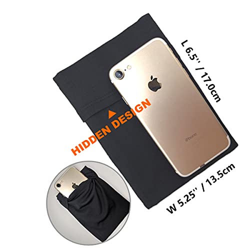 Jogging Walking Cellphone Armband Wristband Sleeve Bag Holder Pouch Case Strap for iPhone 6 6S 7 8 Plus X XR XS 11 12 13 14 15 for Women Men Arm for Running Walking Jogging Trekking - Black/Medium
