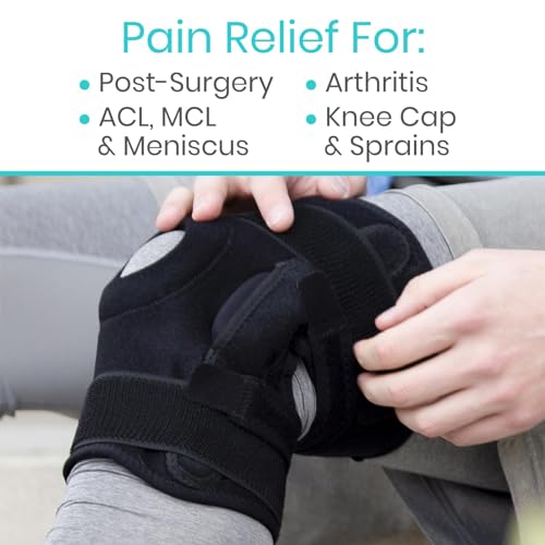 Vive Hinged Knee Brace - Relieves ACL, MCL, Meniscus Tear - Lightweight - color: Black, size: Medium