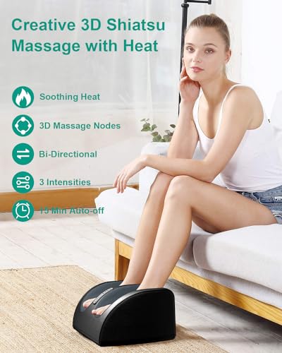 LINGTENG Shiatsu Foot Massager with Heat, FSA Eligible HSA Foot Massager - style: FM01