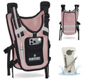 Running Hydration Vest with POV Camera Phone Pocket — Includes 1.5L Water Bladder — Zero-Bounce Stability, Adjustable Straps — Lightweight Reflective Hiking Backpack for Women & Men - color: PINK