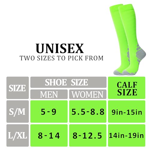 fenglaoda 3 Pairs Compression Socks for Women & Men Knee High Nurse Pregnant Cute Medical Running Travel Athletic - color: 00-3pairs-19, size: Small-Medium