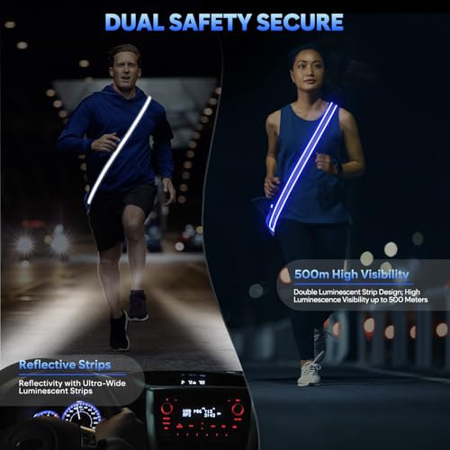 ChalkLit LED Reflective Night Running Gear High Visibility LED Flashing Sash - color: Blue