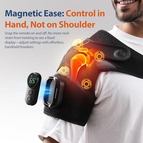 HOMRELEXA Shoulder Heating Pad, Shoulder Massager with Detachable Remote