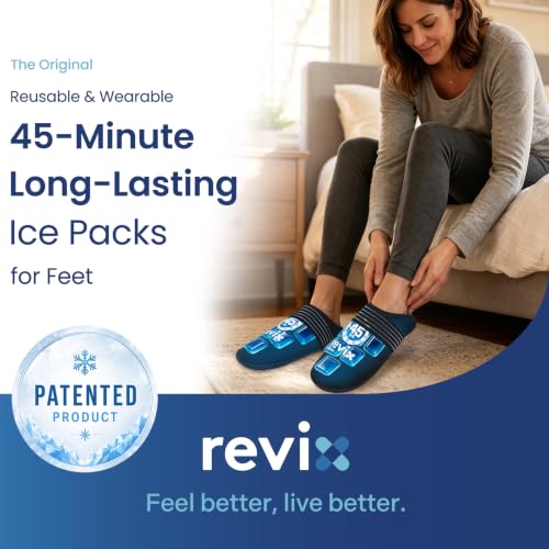 REVIX 45-Min Long-Lasting Foot Ice Wraps, Reusable Gel Ice Pack Slippers - size: Standard