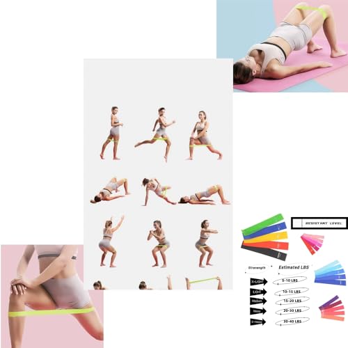 Cekaso Resistance Exercise Bands with 5 Resistance Levels for Strength Training and Physical Therapy, 5 vary - size: Pink Assorted