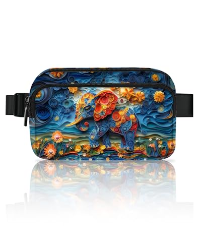 Elephant Fanny Pack Fashion Belt Bag Lightweight Waist Pouch with Adjustable Strap Mini Crossbody Bags for Women Travel Sports Running - color: Dark Blue