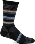 Sockwell Men's Parks Twill Moderate Graduated Compression Crew Sock - color: Black, size: Large-X-Large