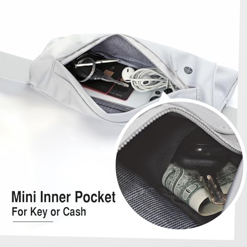 WHIPPY Slim Running Belt Fanny Pack for Women Men Elastic Runners Belt Waist Pouch Chest Bag Phone Holder Waist Pack for Running Hiking - color: 3-Grey