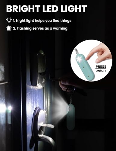 130dB Rechargeable Personal Safety Alarm Strobe Light for Women - color: Light Blue
