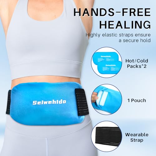 Ice Packs for Injuries Reusable Gel 2 Hot Cold Compress Therapy Pack - color: Blue, size: Large 12 x 6 Inch