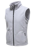 HOOD CREW Mens Fleece Vest with Zipper Pockets - color: Lightgrey, size: Small